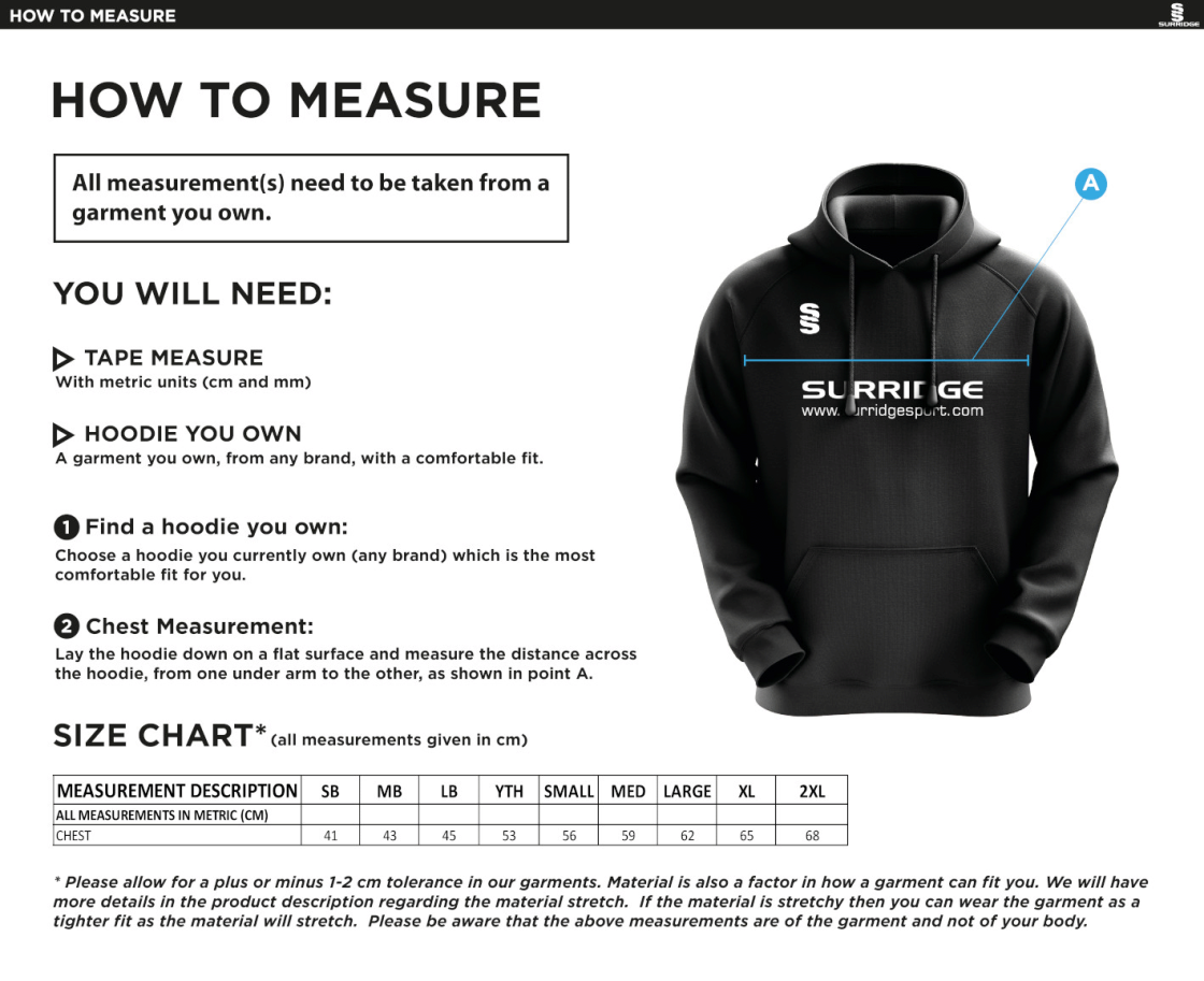 Aunis CC Blade Hoody : Navy / Royal / White - Size Guide