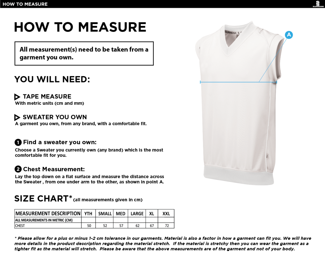 Aunis CC Ergo Sleeveless Sweater - Size Guide