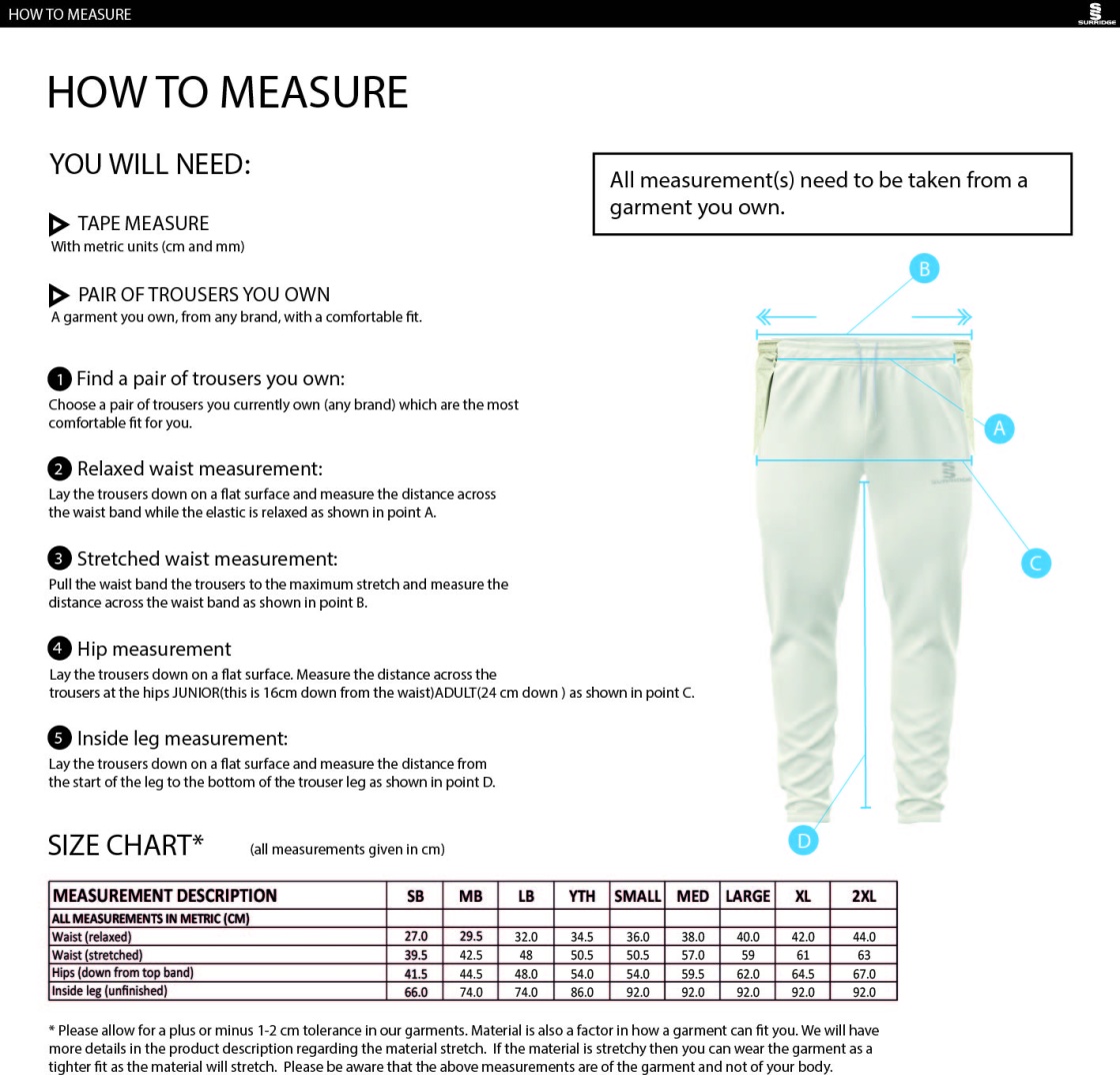 Aunis CC Tek Playing Pant - Size Guide