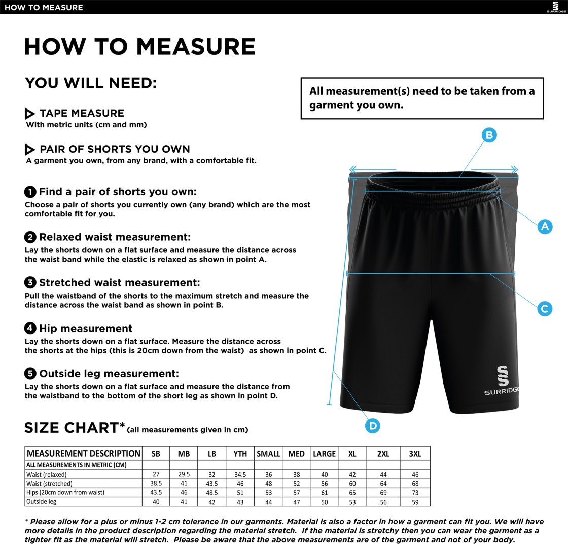 Aunis CC Blade Shorts : Navy - Size Guide